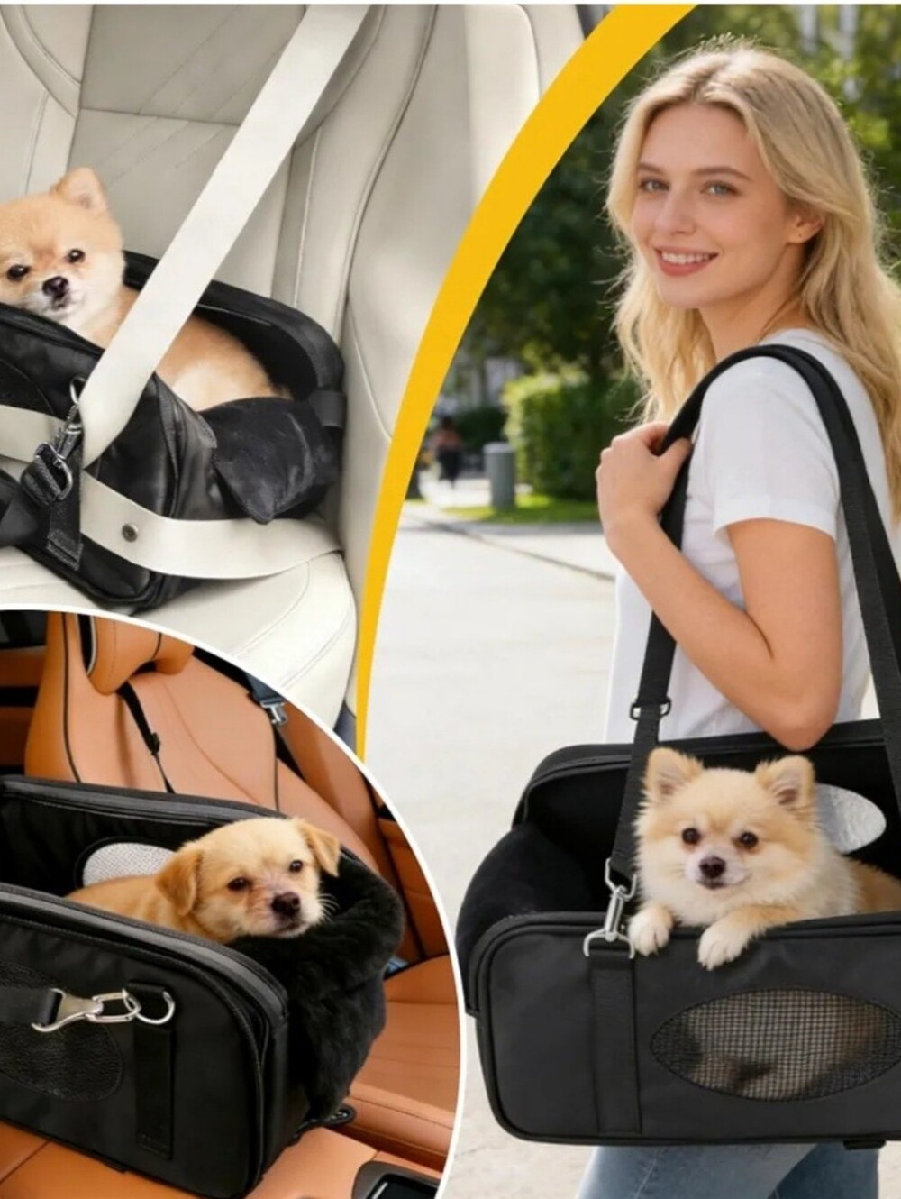 New 3 In 1 Center Console Small Pet Car Seat/Portable Carrier - Picture 5 of 9